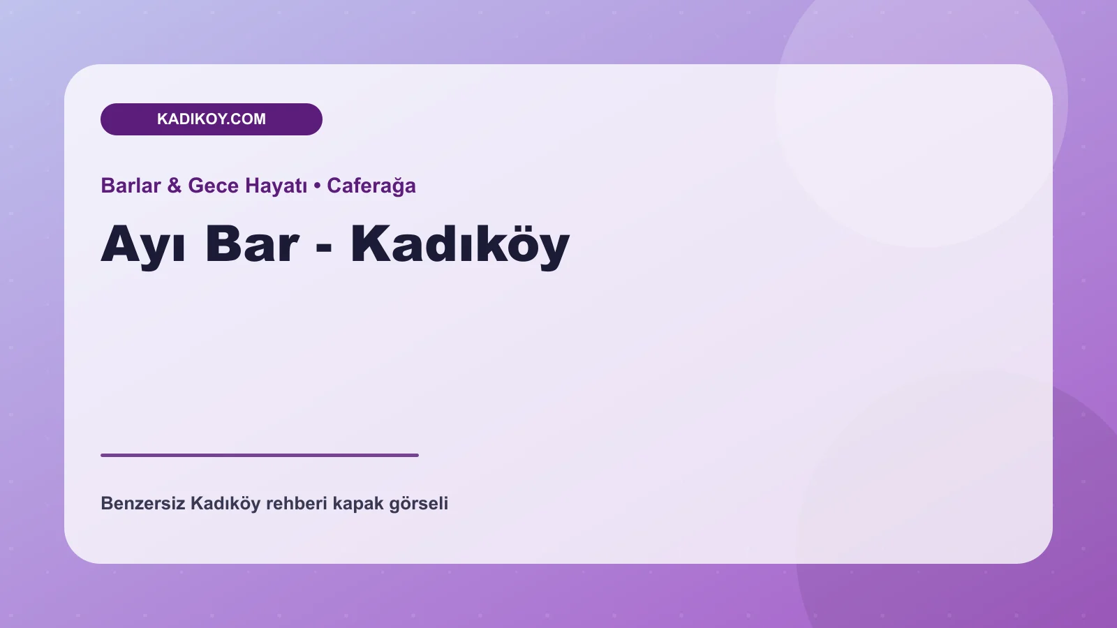 Ayı Bar - Kadıköy - Kadıköy işletme fotoğrafı