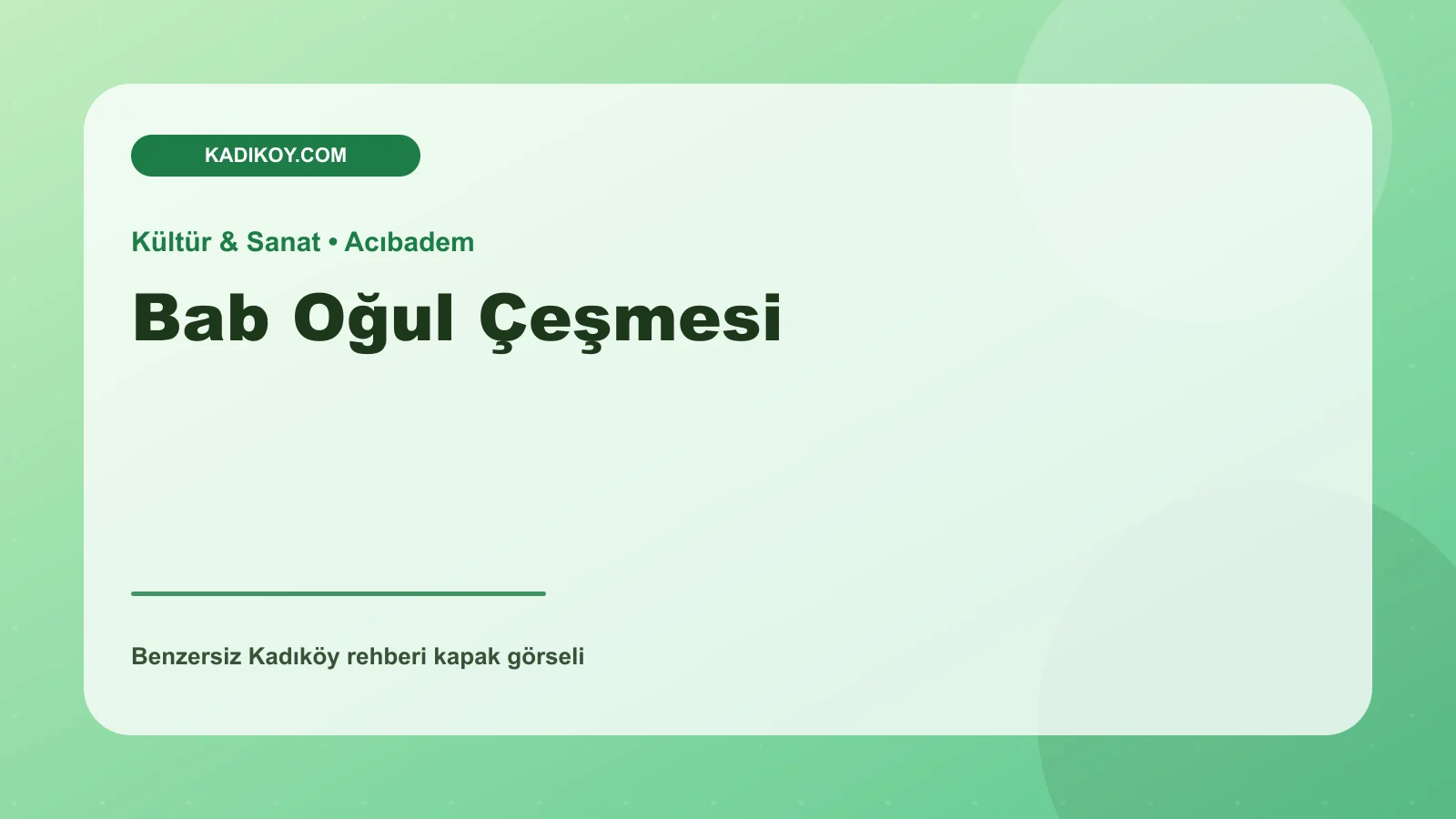Bab Oğul Çeşmesi - Kadıköy işletme fotoğrafı