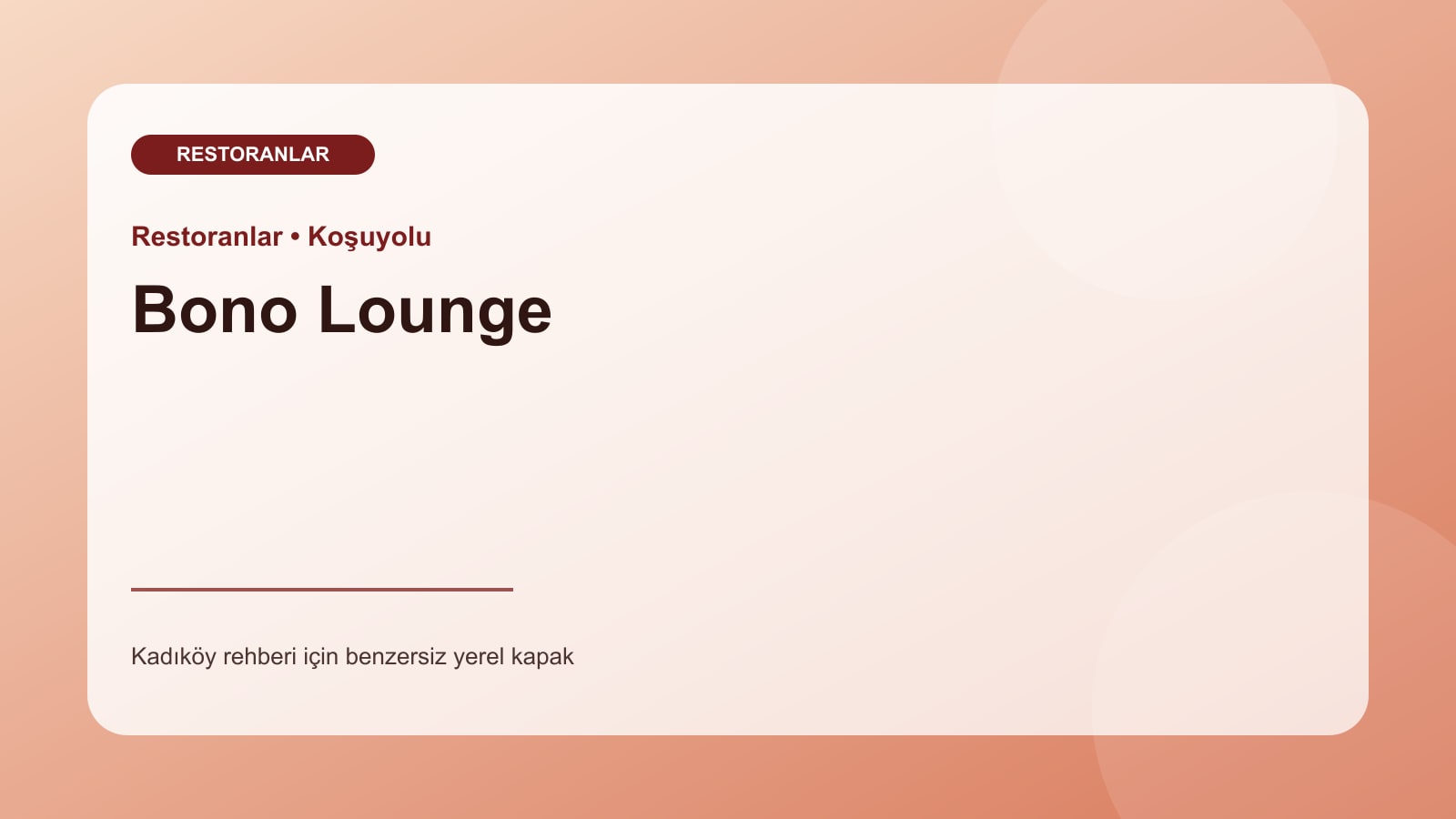Bono Lounge - Kadıköy işletme fotoğrafı