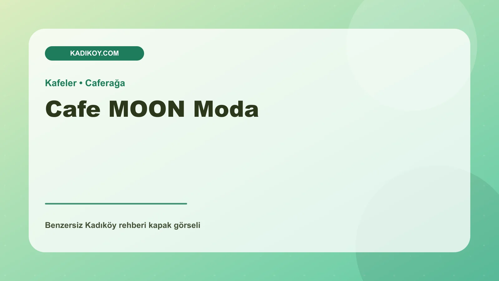 Cafe MOON Moda - Kadıköy işletme fotoğrafı