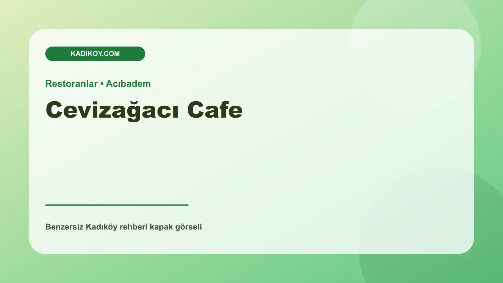 Cevizağacı Cafe - Kadıköy işletme fotoğrafı