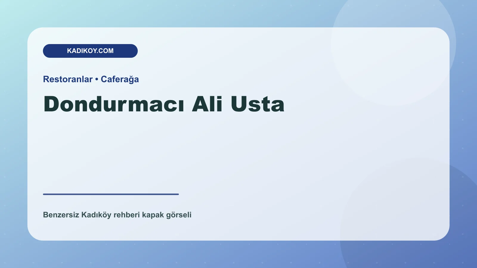 Dondurmacı Ali Usta - Kadıköy işletme fotoğrafı
