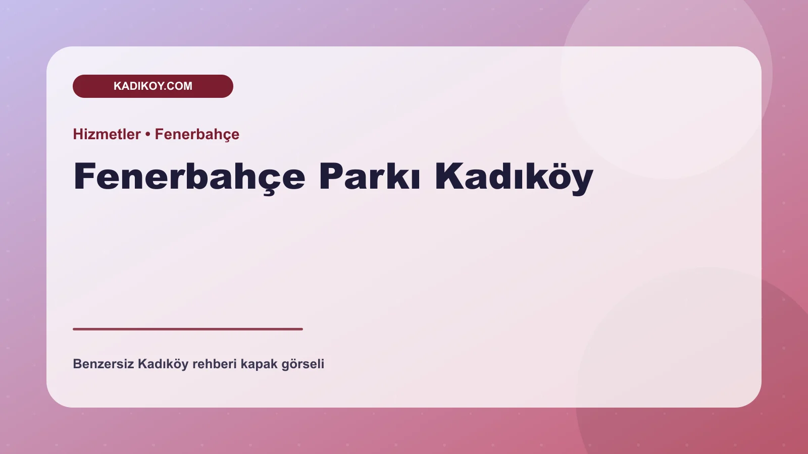 Fenerbahçe Parkı Kadıköy - Kadıköy işletme fotoğrafı