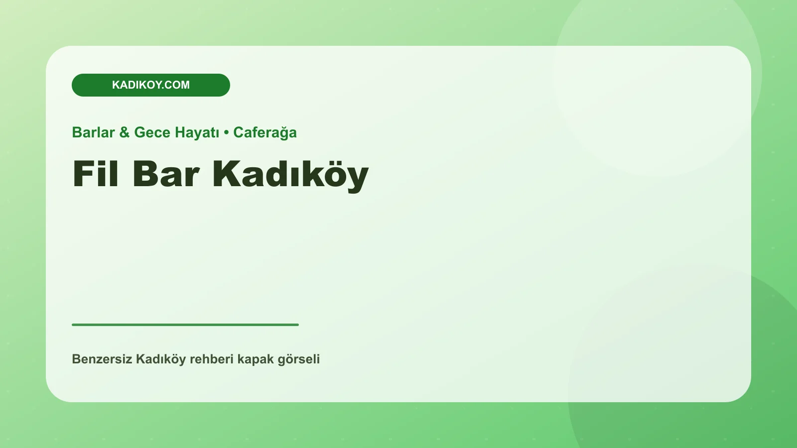 Fil Bar Kadıköy - Kadıköy işletme fotoğrafı