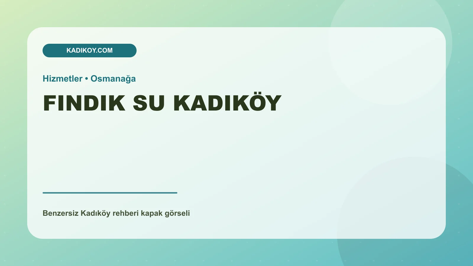 FINDIK SU KADIKÖY - Kadıköy işletme fotoğrafı
