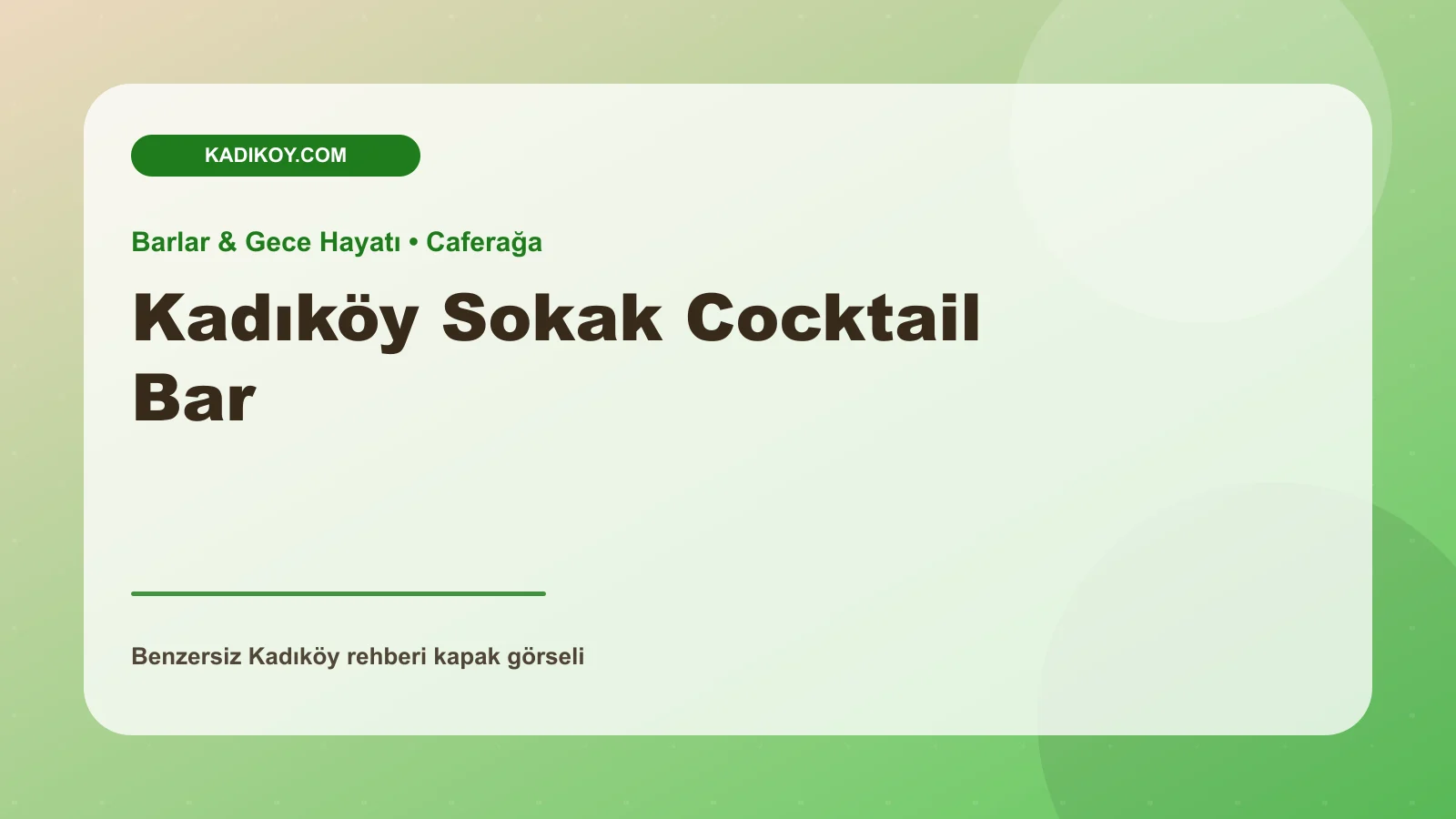 Kadıköy Sokak Cocktail Bar - Kadıköy işletme fotoğrafı