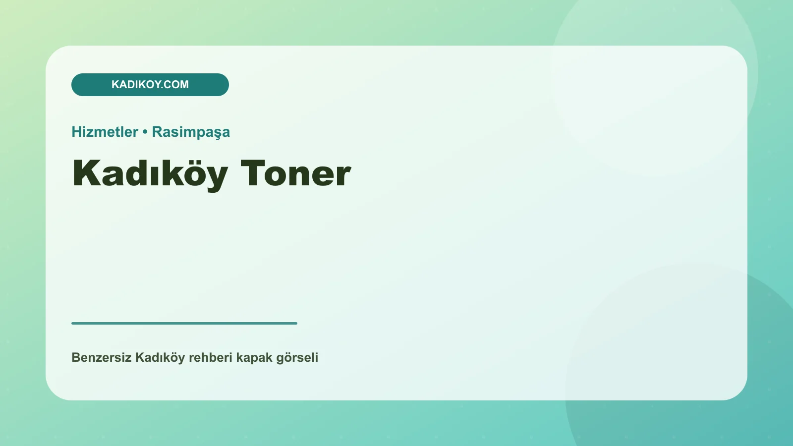 Kadıköy Toner - Kadıköy işletme fotoğrafı