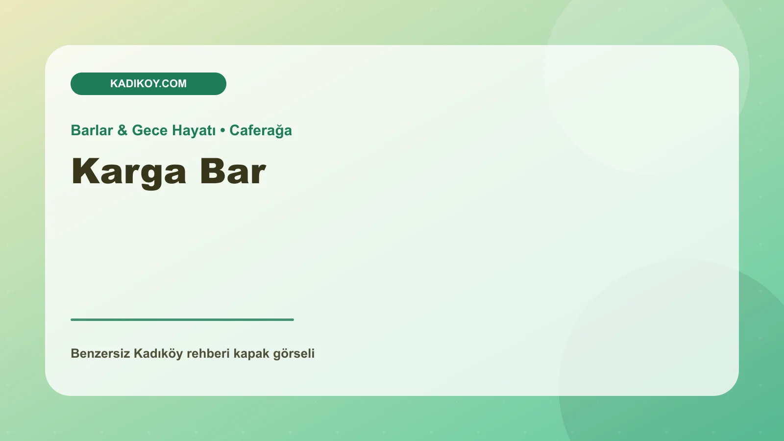Karga Bar - Kadıköy işletme fotoğrafı