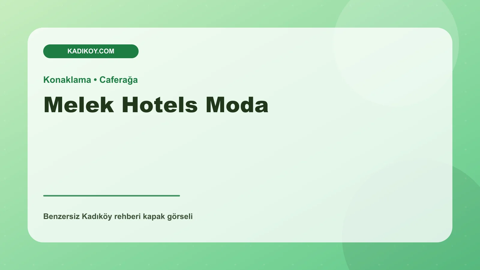Melek Hotels Moda - Kadıköy işletme fotoğrafı