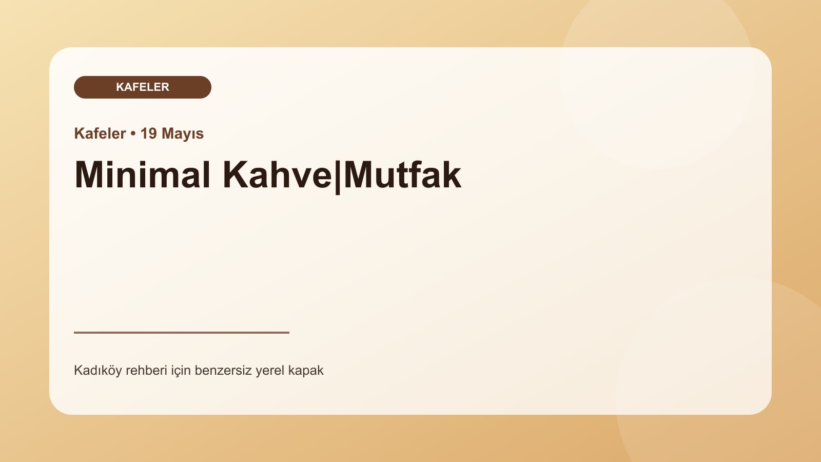 Minimal Kahve|Mutfak - Kadıköy işletme fotoğrafı