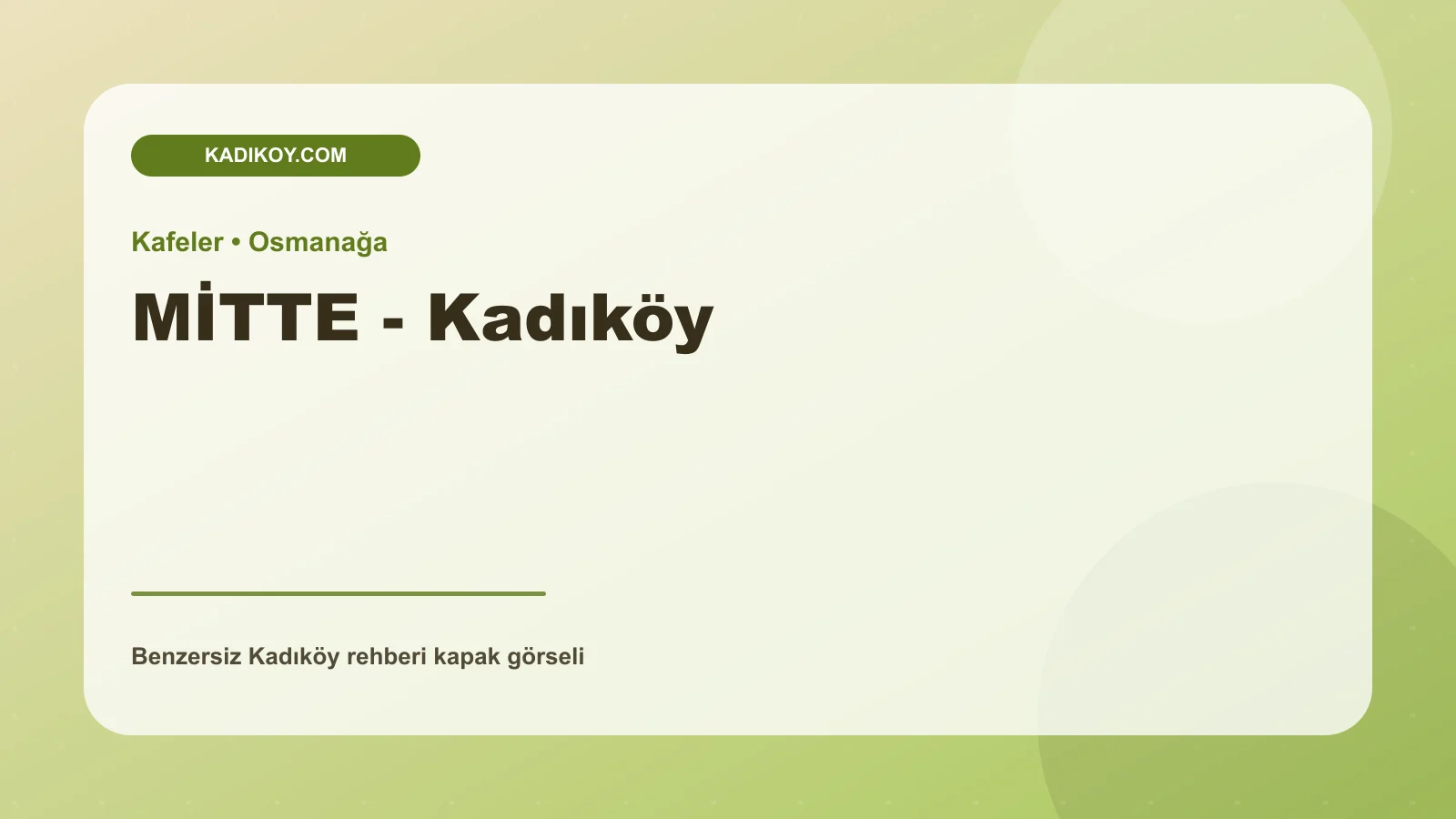 MİTTE - Kadıköy - Kadıköy işletme fotoğrafı