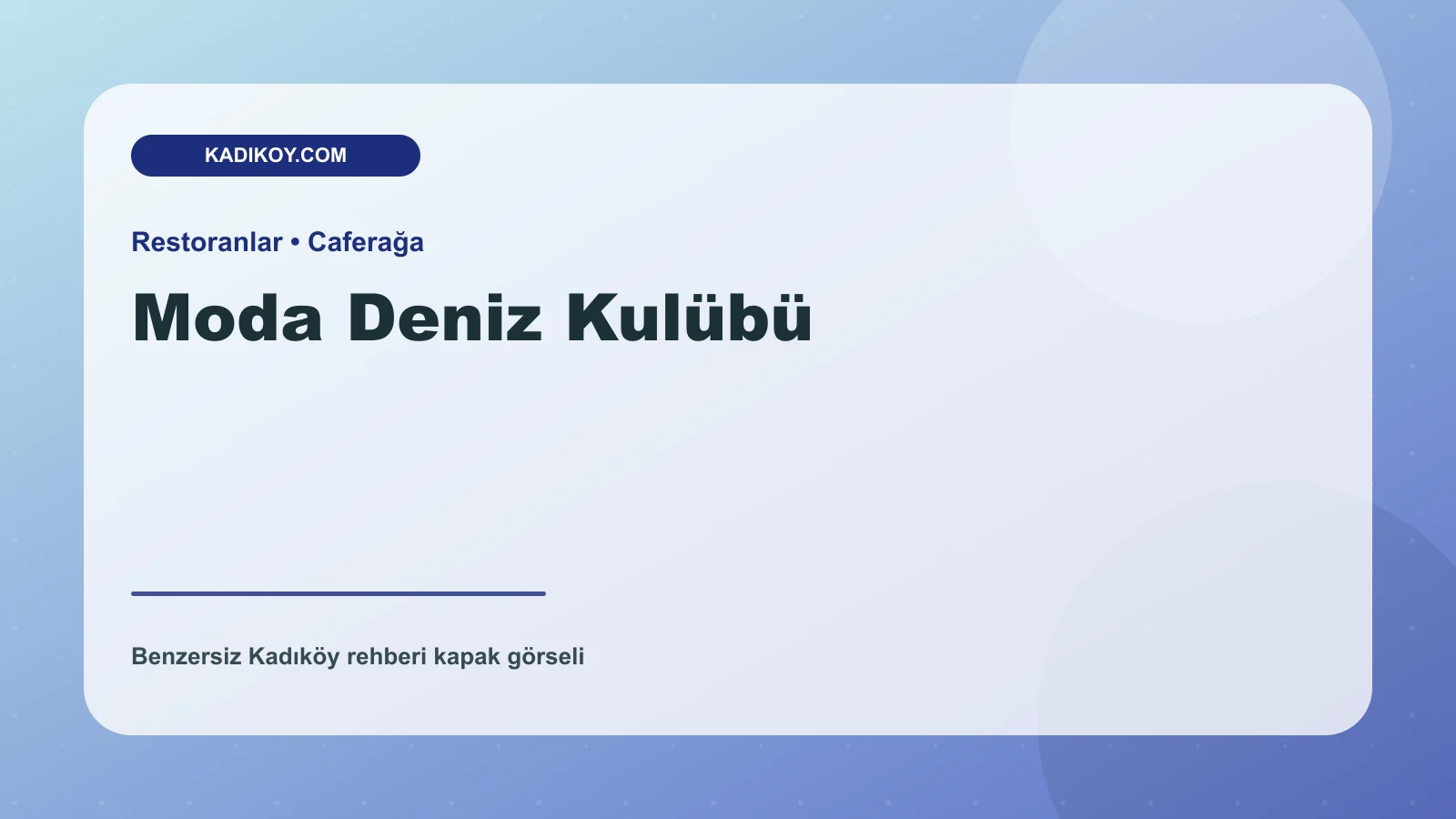 Moda Deniz Kulübü - Kadıköy işletme fotoğrafı