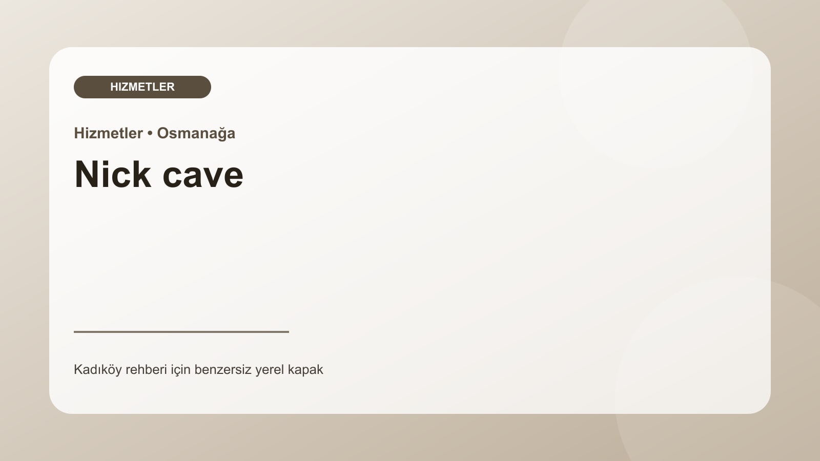 Nick cave - Kadıköy işletme fotoğrafı
