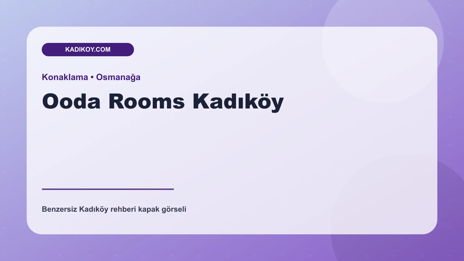 Ooda Rooms Kadıköy - Kadıköy işletme fotoğrafı