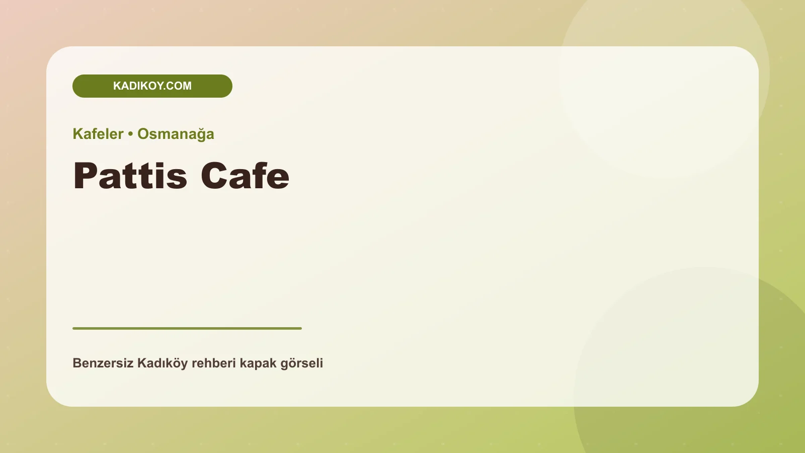 Pattis Cafe - Kadıköy işletme fotoğrafı