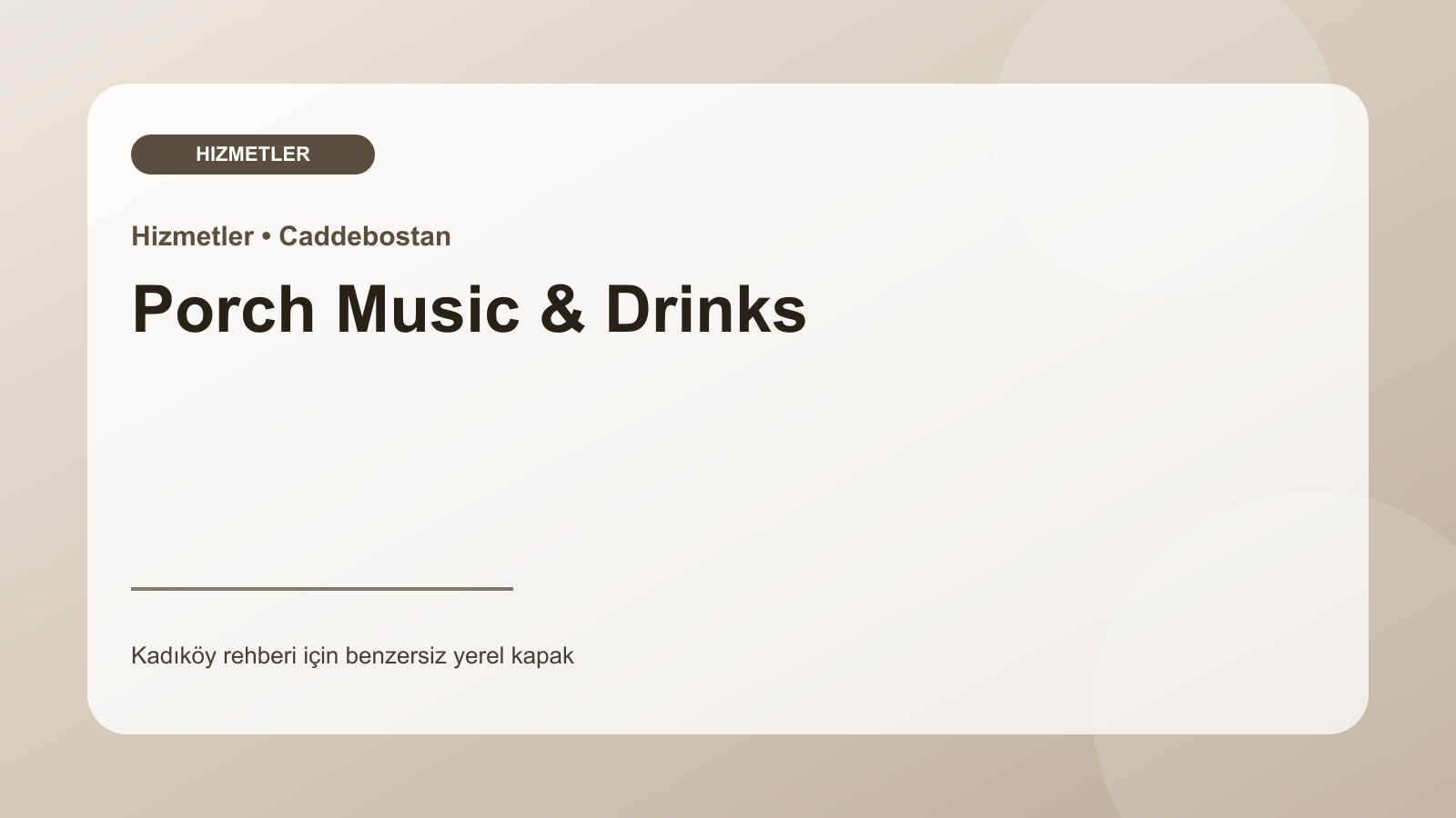 Porch Music & Drinks - Kadıköy işletme fotoğrafı