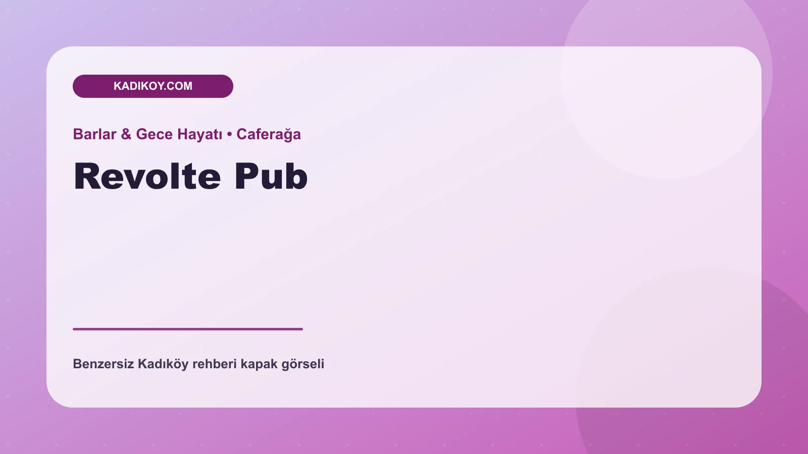 Revolte Pub - Kadıköy işletme fotoğrafı