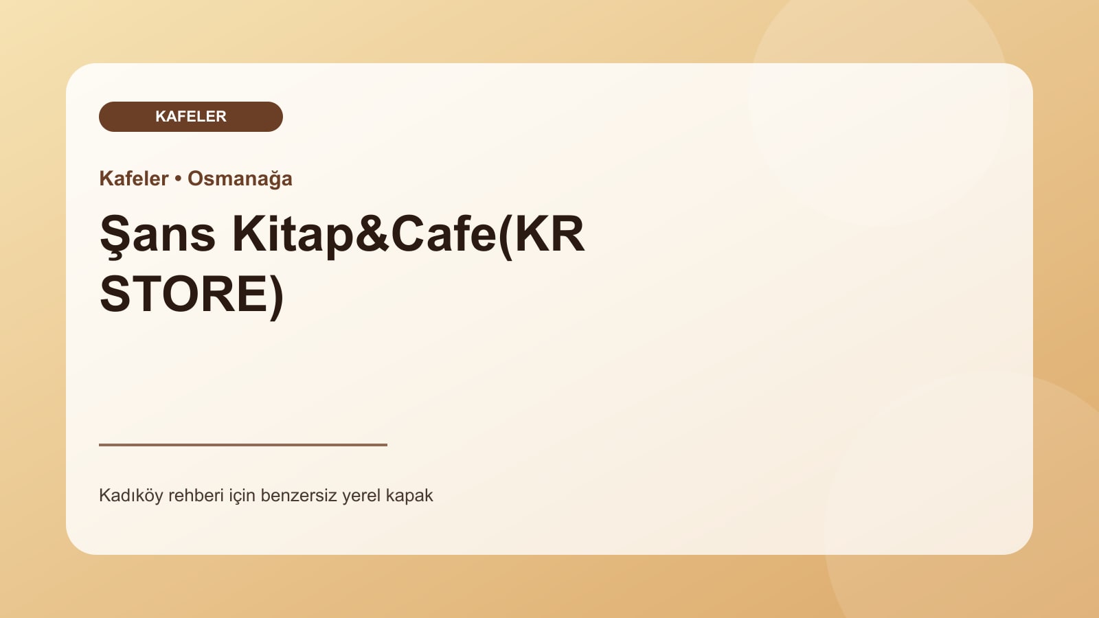 Şans Kitap&Cafe(KR STORE) - Kadıköy işletme fotoğrafı
