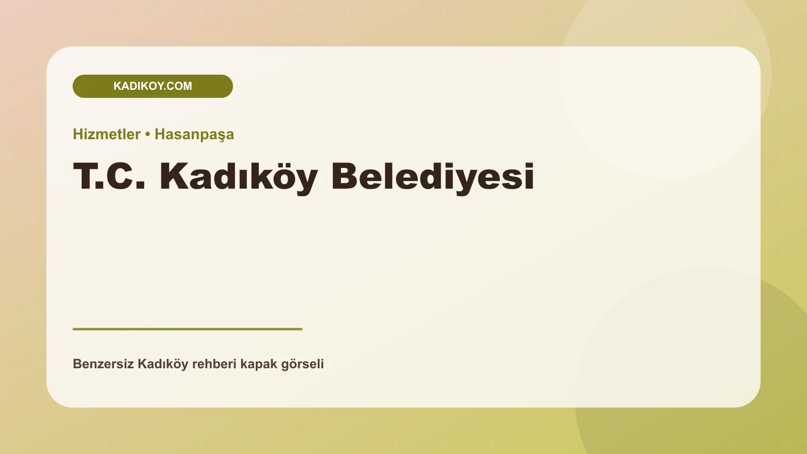 T.C. Kadıköy Belediyesi - Kadıköy işletme fotoğrafı
