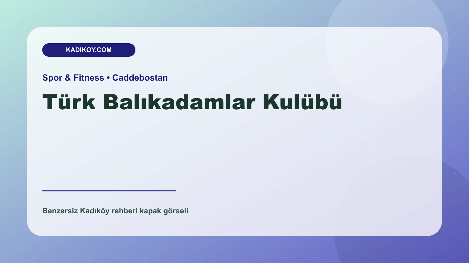 Türk Balıkadamlar Kulübü - Kadıköy işletme fotoğrafı