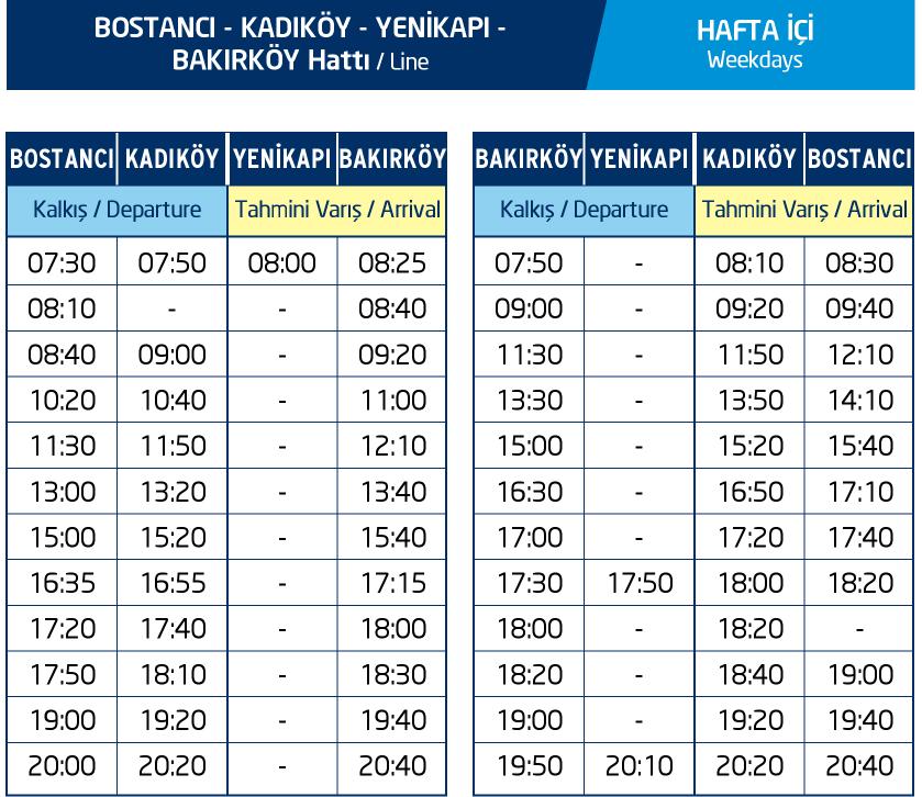 Kadıköy Deniz Otobüsleri Saatleri