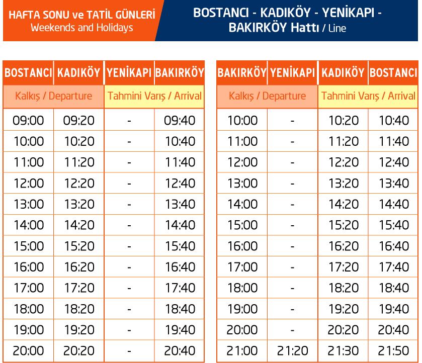Kadıköy Deniz Otobüsleri Saatleri